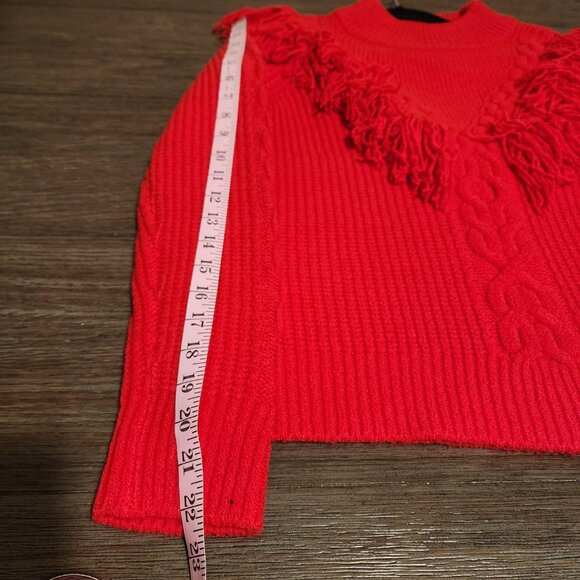 Tuckernuck Red Fringe Caswell Sweater NWT Med - Picture 7 of 11